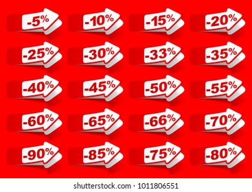 Set red discount percent - vector