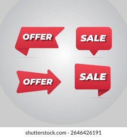 Set of red ecommerce banner design