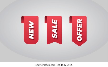 Set of red ecommerce banner design