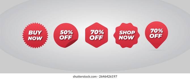 Set of red ecommerce banner design