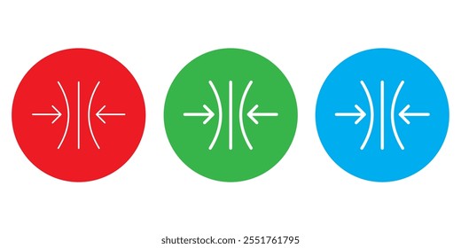 Set of red elastic icon vector isolated on white background.