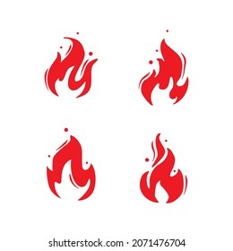 Set of red fire design vector collection 02