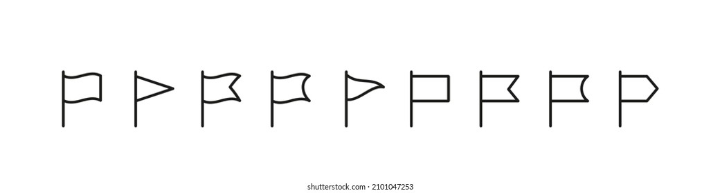 Set of red flag icons illustration