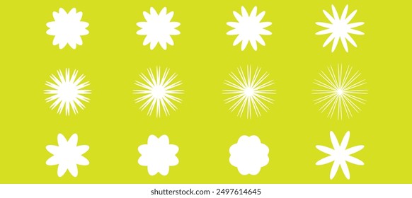 Set of red flower icon illustration. Spring elements