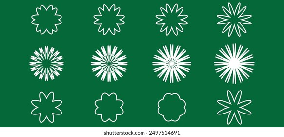 Conjunto de ilustración de icono de flor roja. Elementos de primavera