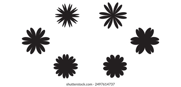 Set of red flower icon illustration. Spring elements