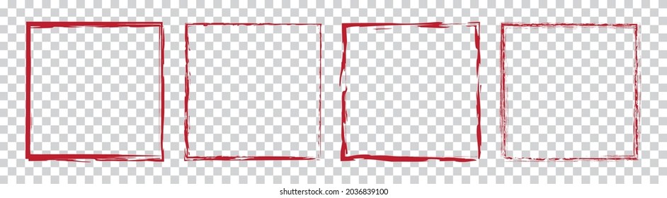 conjunto de marcos rojos sobre fondo blanco