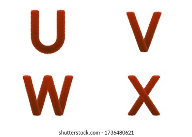 Conjunto de letras de piel roja. Letras de piel y textura esponjosa. Fuerte fuente para el diseño gráfico. Vector, EPS10