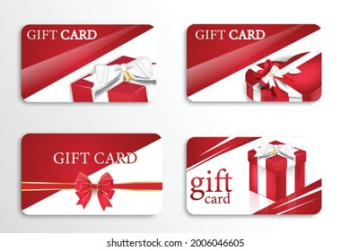 set of red gift card