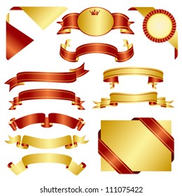 set of red and gold ribbon