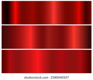 A set with red gradients. color palette for design, a collection of high-quality gradients. Metallic texture, shiny background..