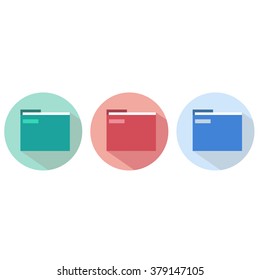 set of red green blue folder for papers and documents icon symbol of a computer flat