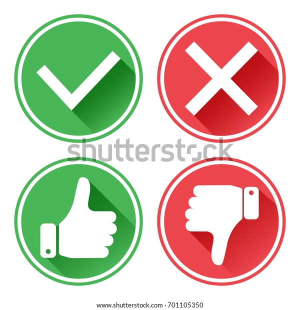 Set Red Green Icons Buttons Thumb Stock Vector (Royalty Free) 701105350 ...