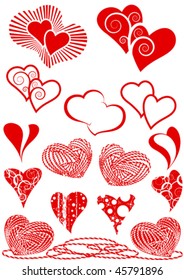 set of red hearts