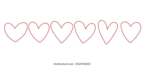 Set of red hearts in different pose. heart icon set vector. Collection of heart illustration with different style.