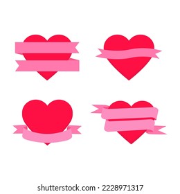 Conjunto de corazones rojos aislados en un fondo blanco.