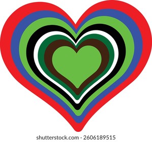 Set of red hearts on white background. Vector illustration