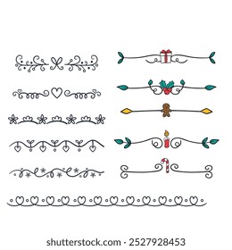 Set of red hearts signs drawn by wax pencil. Love symbols in doodle style. Collection of hand drawn kid hearts elements for valentine card or rock, hip hop music poster design. Vector illustration.