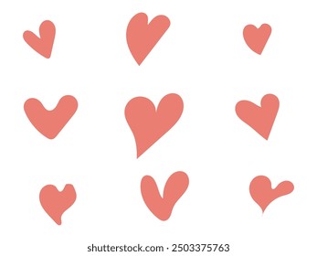 set of red hearts vector design