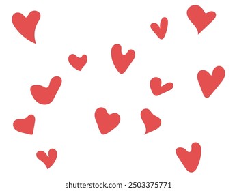 set of red hearts vector design