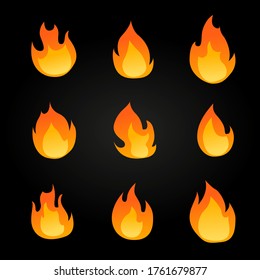 a set of red hot burning flames