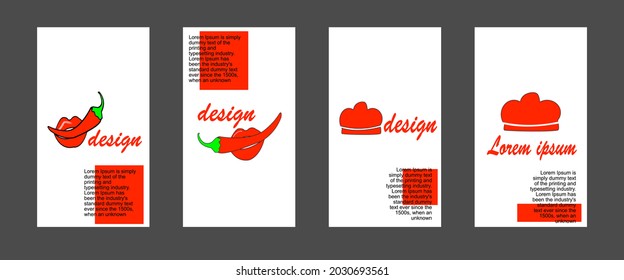 Set of Red Hot Chili logo designs concept vector,Suitable for social media stories post and web mobile ads. Vector with photo college