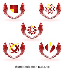 Set of red icons