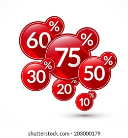The set of red icons for sales.