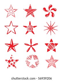 Set Of Red Icons - Star