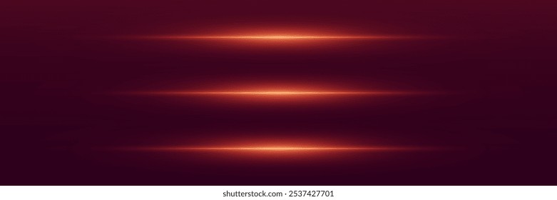 Set of red light effects. Neon flash of light and lines.