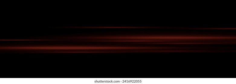 Conjunto de líneas rojas, vigas láser, rayos luminosos con brillo y polvo sobre un fondo negro. ilustración vectorial