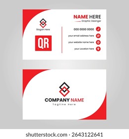 Set of Red Modern Corporate Business Card Design Templates, vector eps 10.Ready to print template file