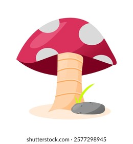 Set of red mushroom vector illustration. Perfect for fungi or plant theme