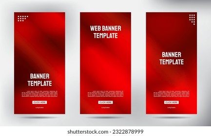 conjunto de folletos de folletos comerciales de Red neon roll up diseño de banner plantilla vertical, fondo de presentación de portada, publicación moderna x-banner y banner, Rolup banner stand de diseño de plantilla