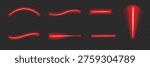 A set of red neon tubes. A collection of glowing LED strips. Bright, glowing fluorescent strips. A set of cool-colored glowing strips for dividing, zoning, and decorating.