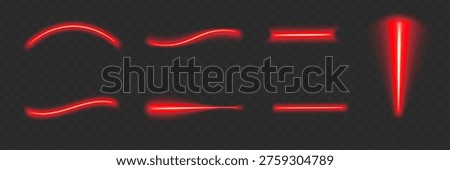 A set of red neon tubes. A collection of glowing LED strips. Bright, glowing fluorescent strips. A set of cool-colored glowing strips for dividing, zoning, and decorating.
