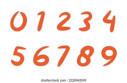 Set of red numbers icon vector illustration on white background.