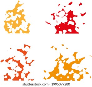 Set Of Red And Orange Anime Fire