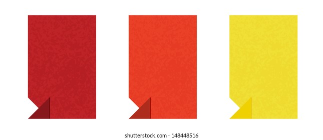 The set of red, orange and yellow templates with arrow / The fresh color blank template / The  summer template set