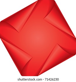 Set red page corners. Vector illustration on white background