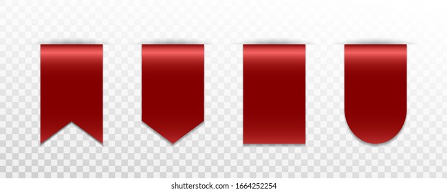 Set of red premium label, badge or tag