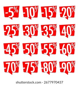 Conjunto de etiquetas de Precio rojo
