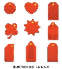 set of red price tags