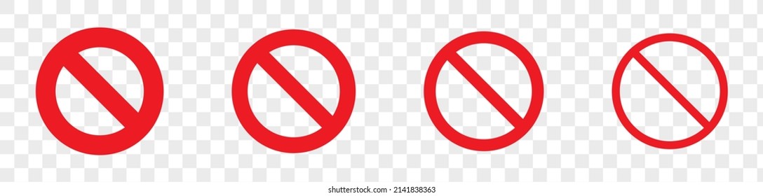 Set of red prohibition sign with no symbol.