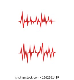 Set of Red pulse line logo vector icon