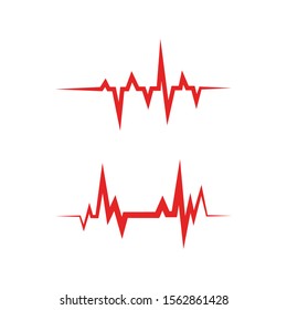 Set of Red pulse line logo vector icon