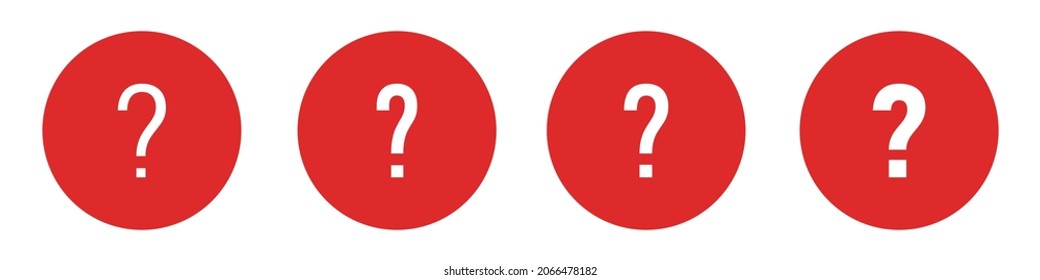 Conjunto de iconos de signo de interrogación rojo. Icono del vector aislado en fondo blanco. EPS 10