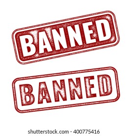 Set Red Realistic Vector Banned Grunge Stock Vector (Royalty Free ...