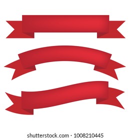 set of red Ribbon banner