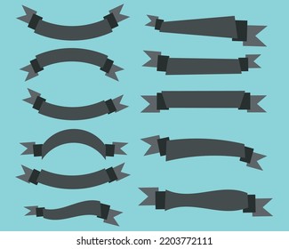 Set of red ribbon banner design.